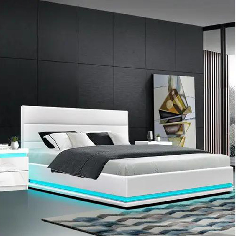 Metro Lane Wilburton LED Upholstered Ottoman Bed Frame & Reviews